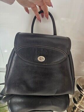 Samsonite Black Leather Satchel Backpack with Top Handle
